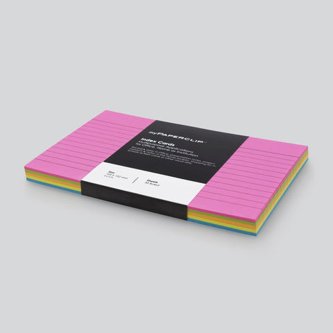 Large 50 Pack Multicolour Index Cards